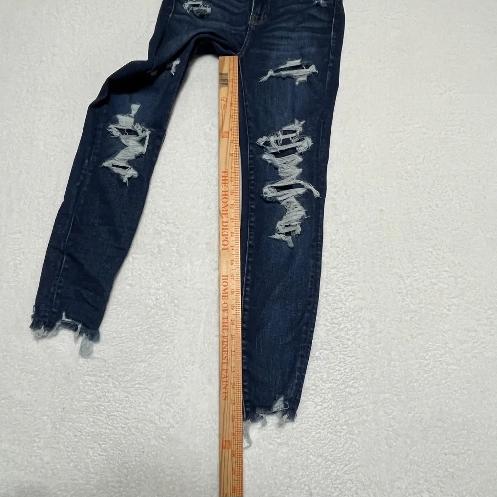 American Eagle Women's Hi-Rise Jeggings Distressed Next Level Stretch 4 Short